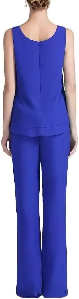 3 Pieces Mother of The Bride Pant Suits for Wedding Chiffon Formal Outfits Wedding Pantsuits for Women Evening Party