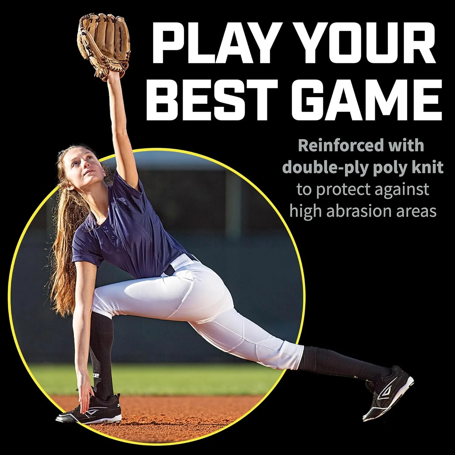 3N2 Women's Softball Pants NuFit Knickers -  Inch Belt Loops - Low-Rise Fit, Double Knee Reinforcement