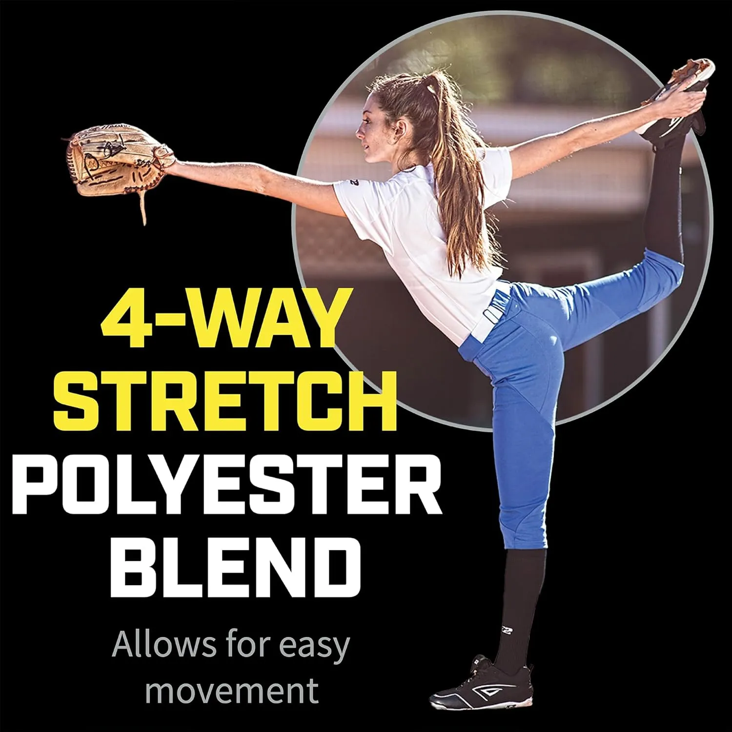 3N2 Women's Softball Pants NuFit Knickers -  Inch Belt Loops - Low-Rise Fit, Double Knee Reinforcement