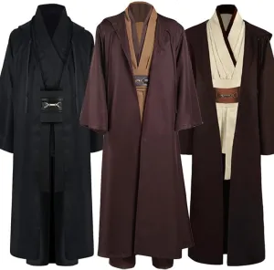 Adult Mens Costume Robe Cosplay Halloween Cloak Tunic Belt Set