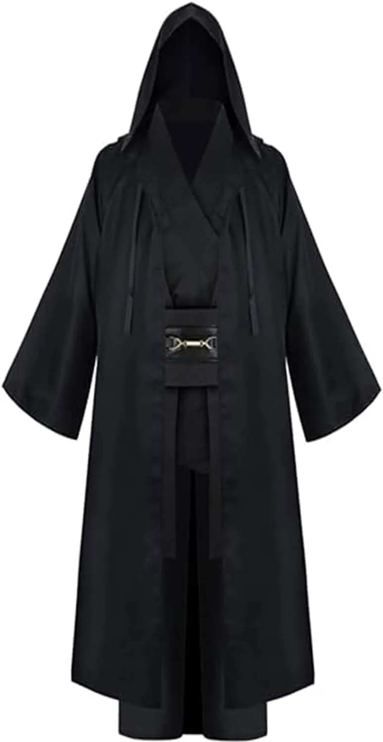 Adult Mens Costume Robe Cosplay Halloween Cloak Tunic Belt Set