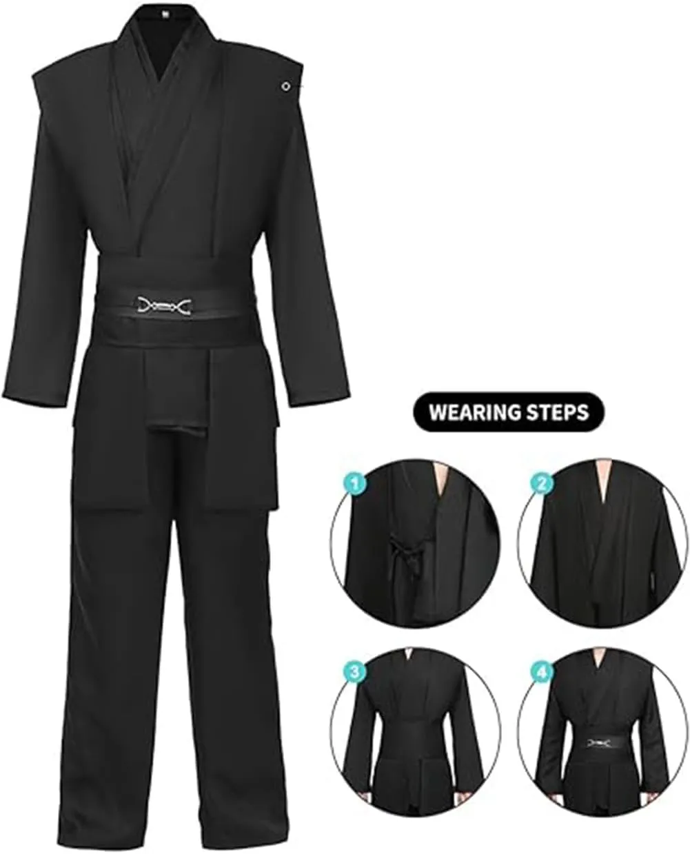 Adult Mens Costume Robe Cosplay Halloween Cloak Tunic Belt Set