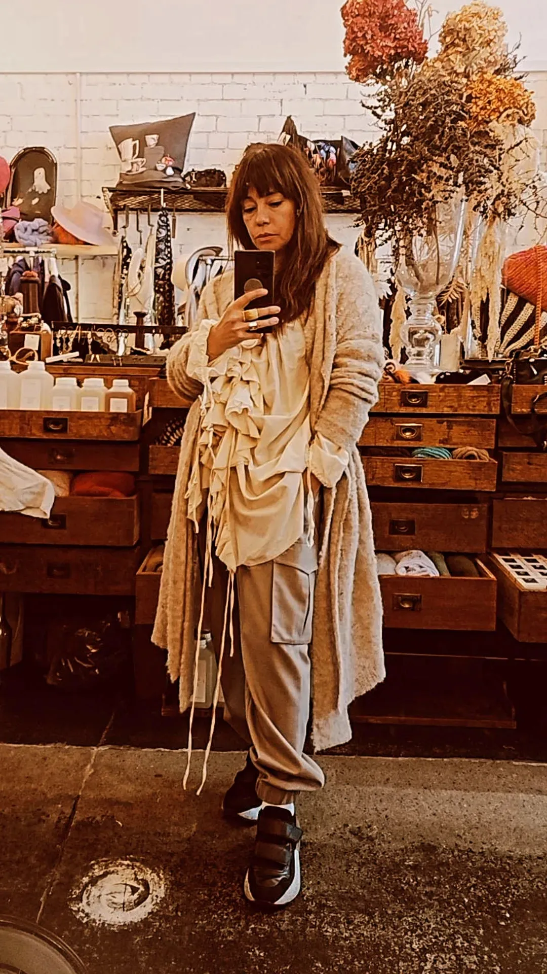 Alpaca Distressed spider lace cardigan - Oat