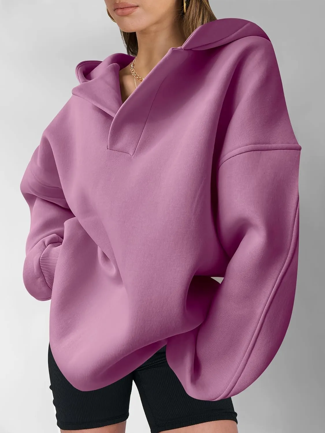 ANRABESS Womens Oversized Hoodies V Neck Sweatshirts Long Sleeve Pullover Casual Fall Teen Girls Preppy Clothes 2025 Trendy