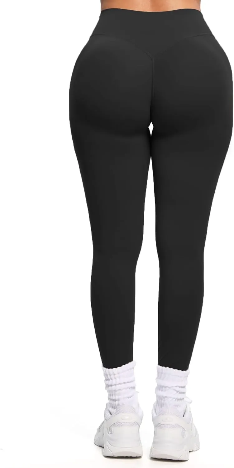 Aoxjox Womens Workout Leggings Hidden Scrunch Butt Lifting High Waist Tummy Control Gym Training Yoga Pants 25"/27"/28.5"