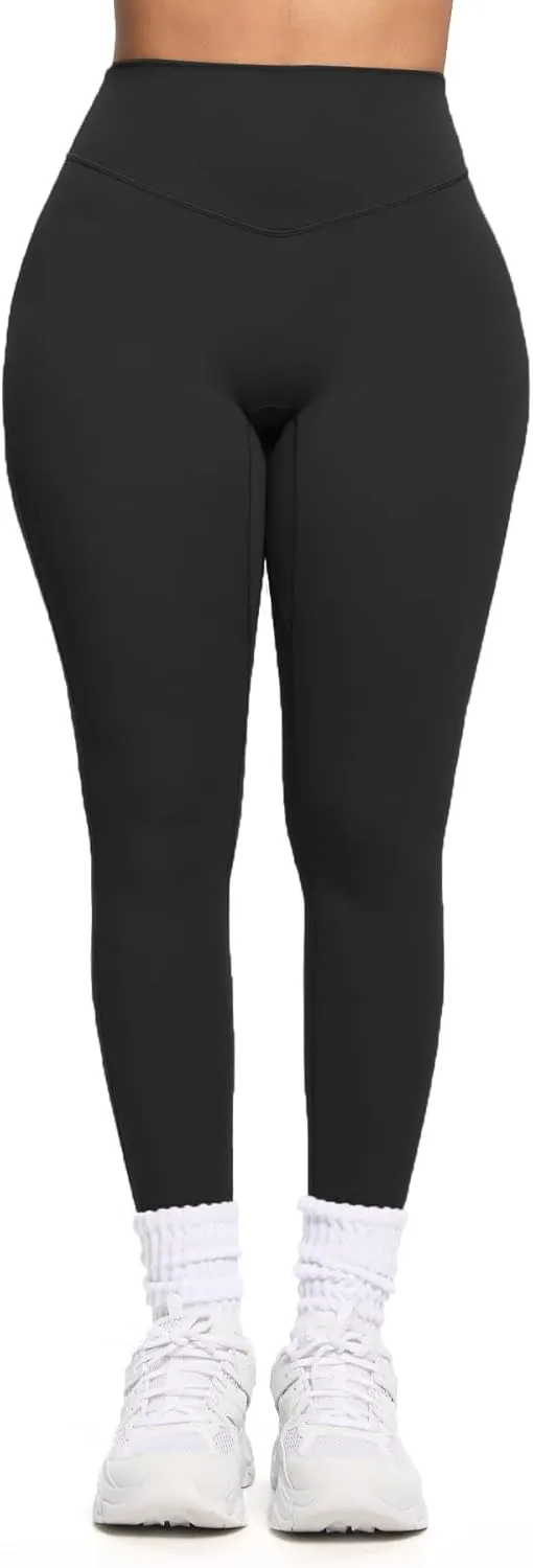Aoxjox Womens Workout Leggings Hidden Scrunch Butt Lifting High Waist Tummy Control Gym Training Yoga Pants 25"/27"/28.5"