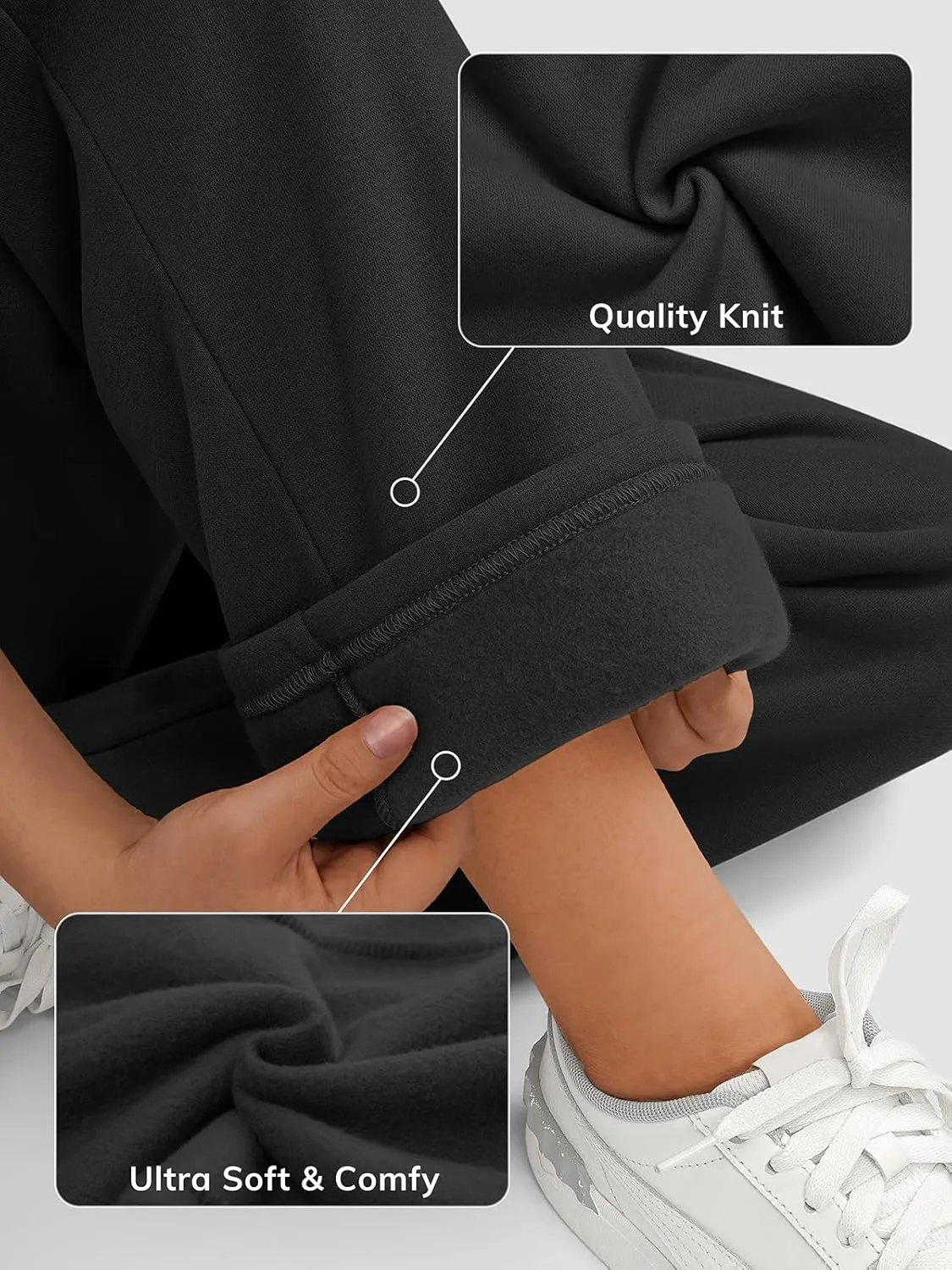 ATHMILE Womens Sweatpants 2025 Baggy Wide Fleece Lined Straight Leg Pants