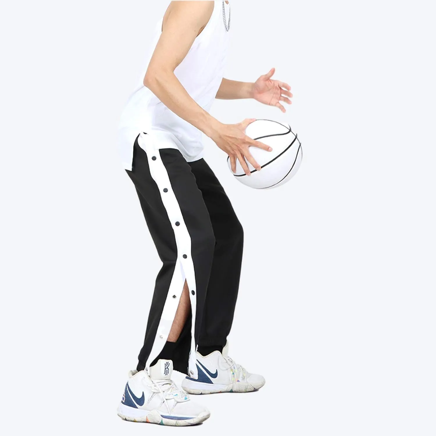 Auyz Men's Youth Boys Loose Fit Tear-Away Pants Snap Button Sports Running Basketball Sweatpants
