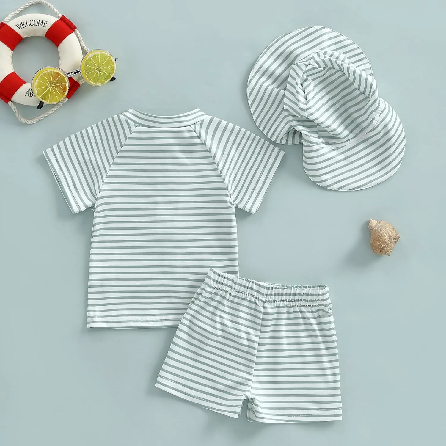Baby Toddler Boys Swimsuit Infant Girl Swimsuits 6 12 18 24M 2T 3T 4T Bathing Suit Swimwear 3Pcs Set Rash Guard Hat