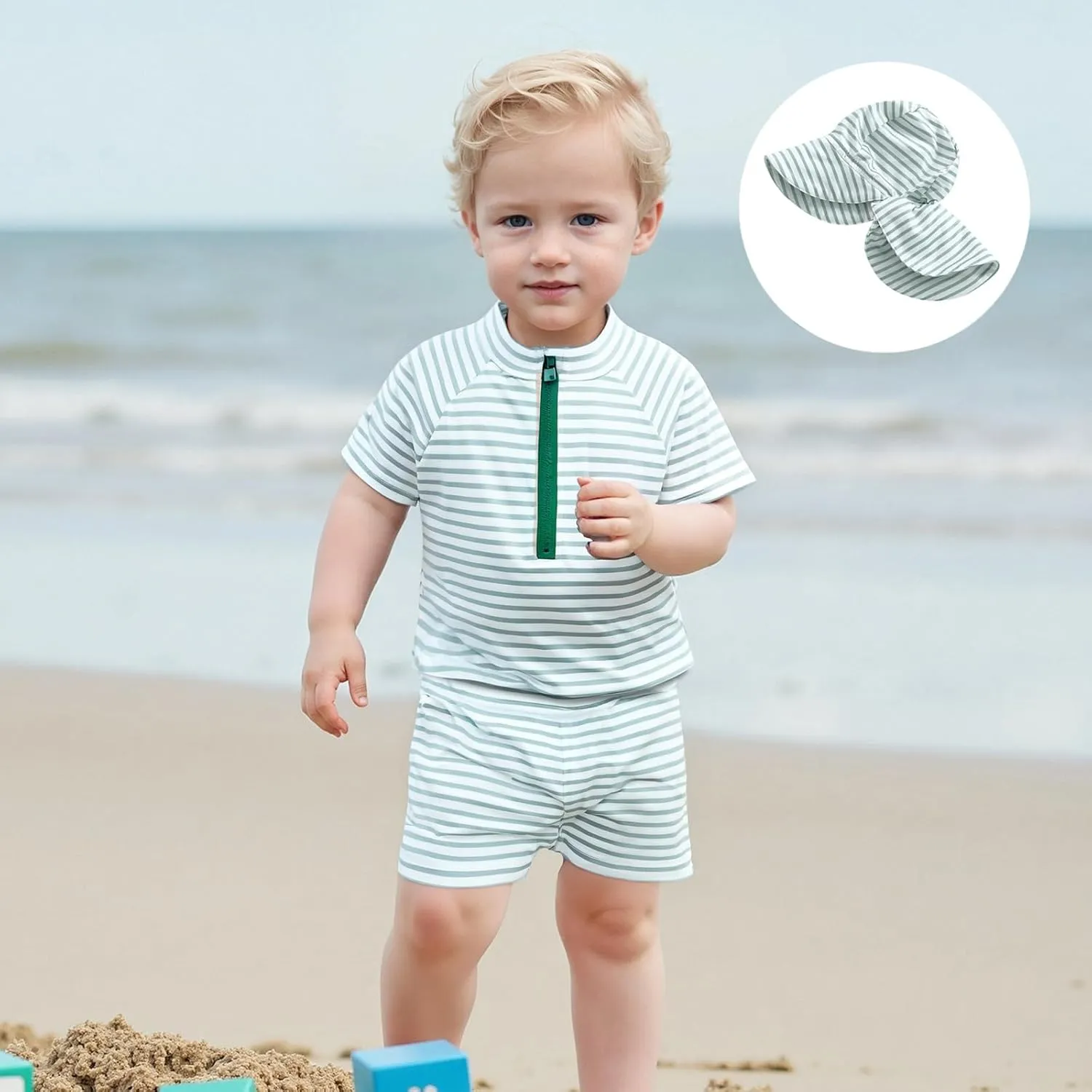Baby Toddler Boys Swimsuit Infant Girl Swimsuits 6 12 18 24M 2T 3T 4T Bathing Suit Swimwear 3Pcs Set Rash Guard Hat