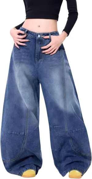 Baggy Jeans for Woman Men Loose Barrel Jeans High Waisted Wide Leg Pants Vintage Casual Trendy Denim Pants
