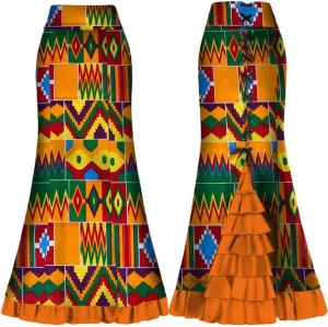 BAZINRICHE African Skirt for Women Long Maxi Skirts Adjustable Bandage Slim Bodycon Party Pencil Skirt