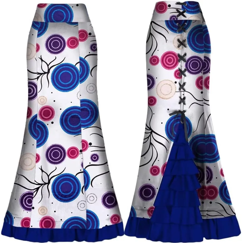 BAZINRICHE African Skirt for Women Long Maxi Skirts Adjustable Bandage Slim Bodycon Party Pencil Skirt