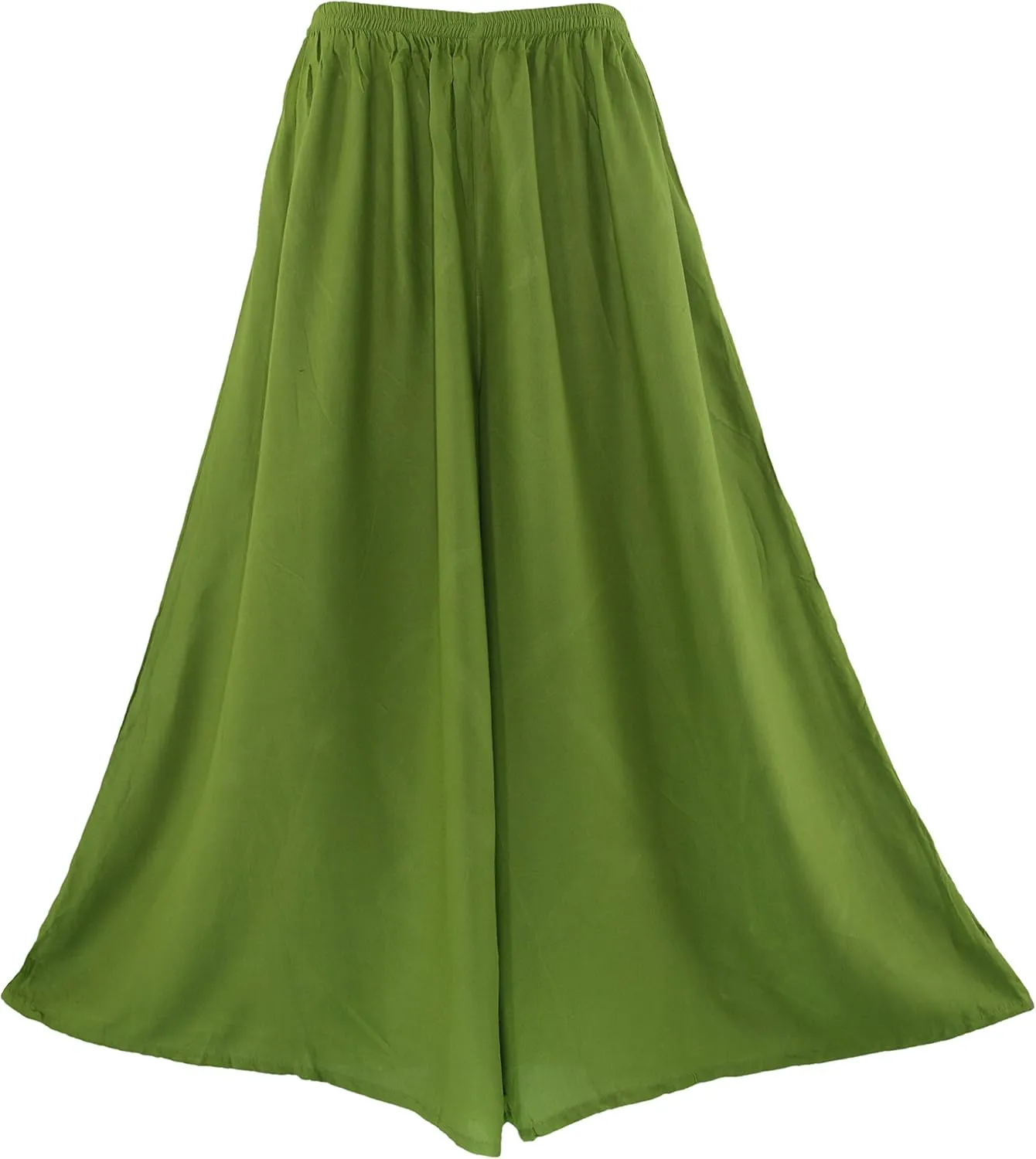 Beautybatik Solid Rayon Women Flowy Loose Palazzo Wide Leg Flare Pants Trouser Plus Size XL 1X 2X 3X