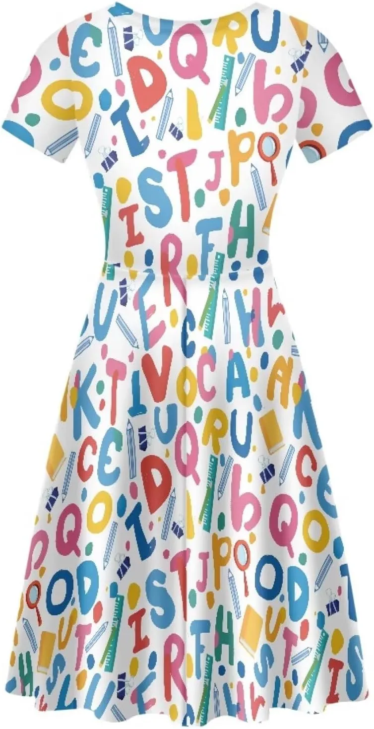 Belidome Women Summer Swing Midi Dress with Sleeves Causal Loose Fit Elegant Size S-4XL Clothes