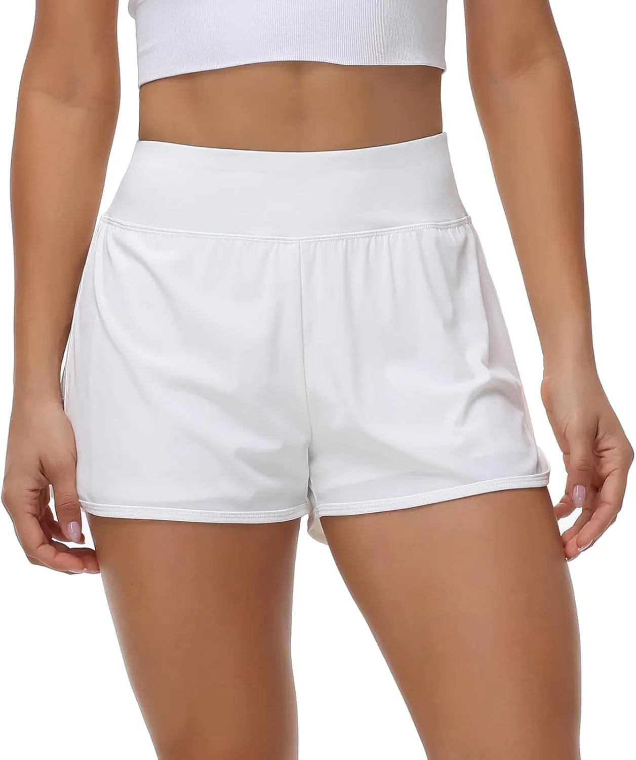 Blaosn Flowy Running Shorts for Women Workout Athletic Gym Yoga Tennis Pants High Waisted with Pockets Cute Clothes Summer