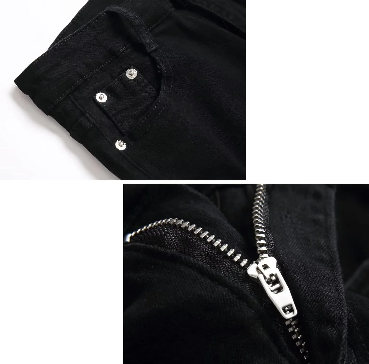 Boy's Skinny Fit Ripped Destroyed Distressed Stretch Slim Moto Biker Fashion Denim Jeans with Holes