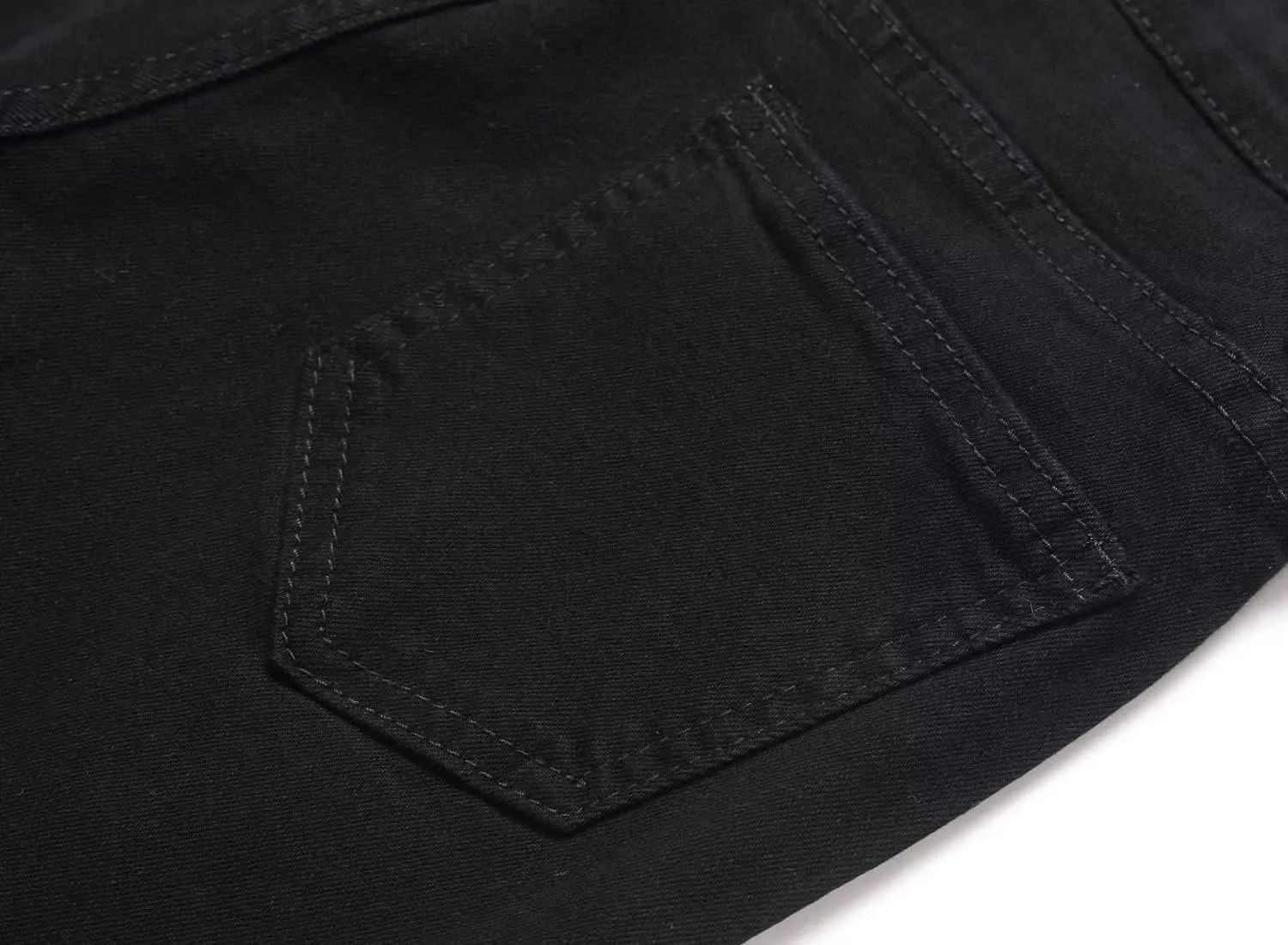 Boy's Skinny Fit Ripped Destroyed Distressed Stretch Slim Moto Biker Fashion Denim Jeans with Holes