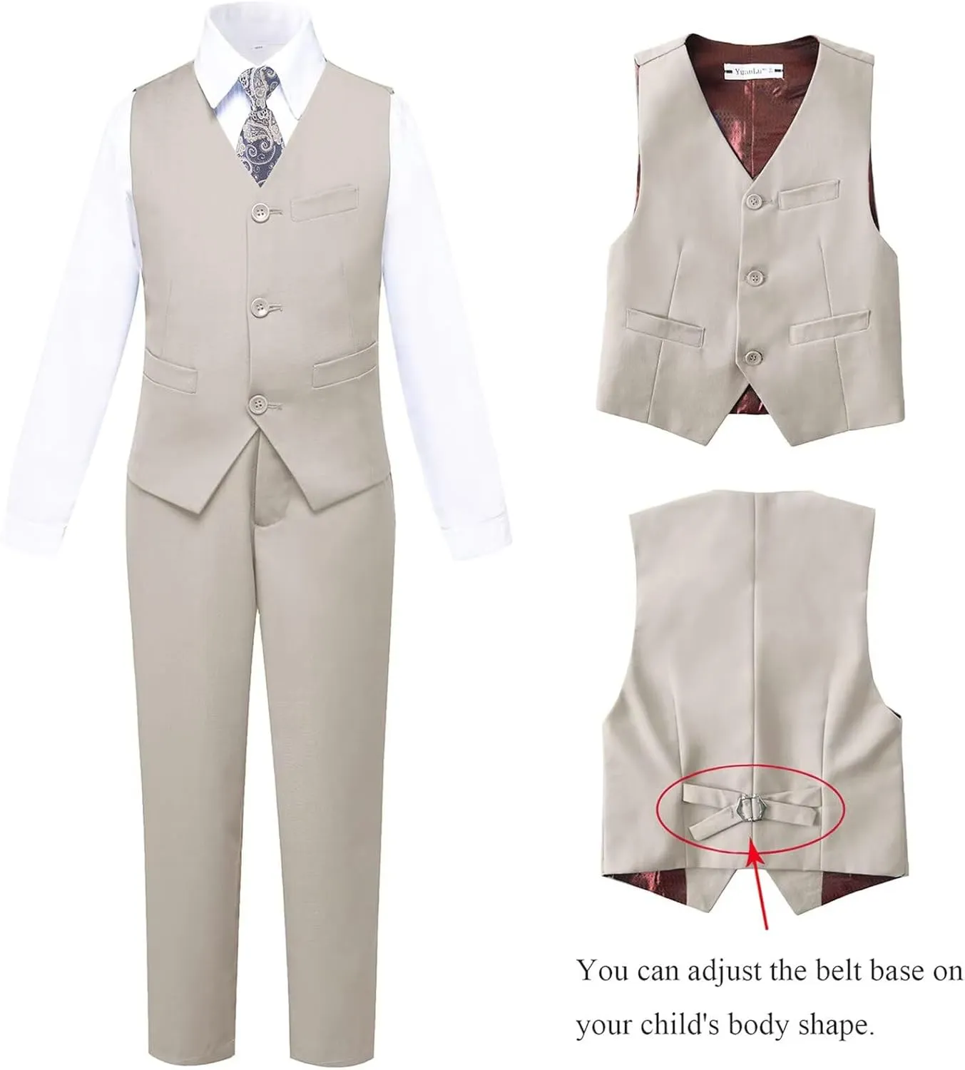 Boys Suits Slim Fit Toddler Tuxedo Suit Set for Teen Boys Communion Dress Clothes Kids Wedding Ring Bearer Outfit