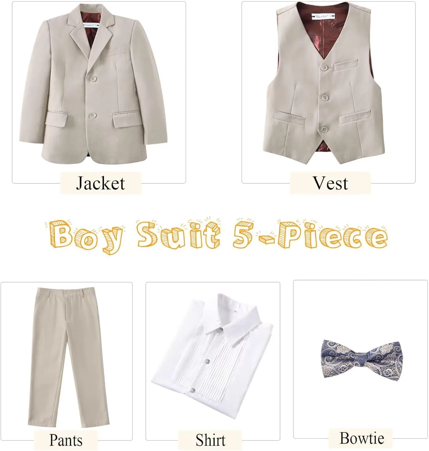 Boys Suits Slim Fit Toddler Tuxedo Suit Set for Teen Boys Communion Dress Clothes Kids Wedding Ring Bearer Outfit