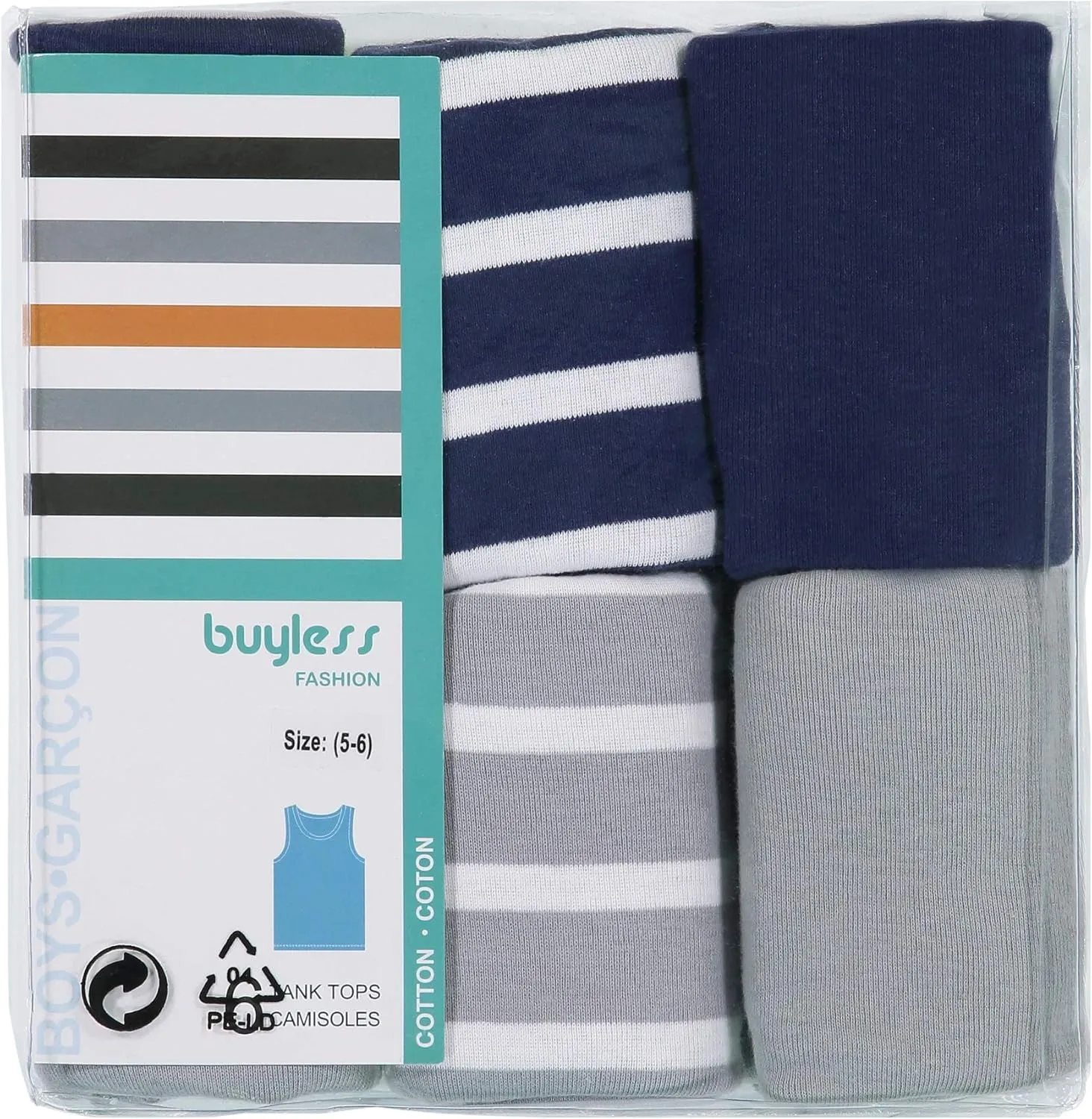 Buyless Fashion Boys Scoop Neck Tagless Undershirts Soft Cotton Tank Top (12 Pack)