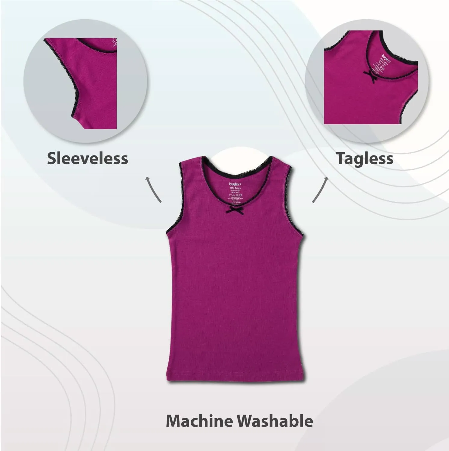Buyless Fashion Girls Tank Top - Sleeveless Cami Tanks Cotton Undershirts for Dance Gymnastics, Kids & Toddler Size (12 Pack)