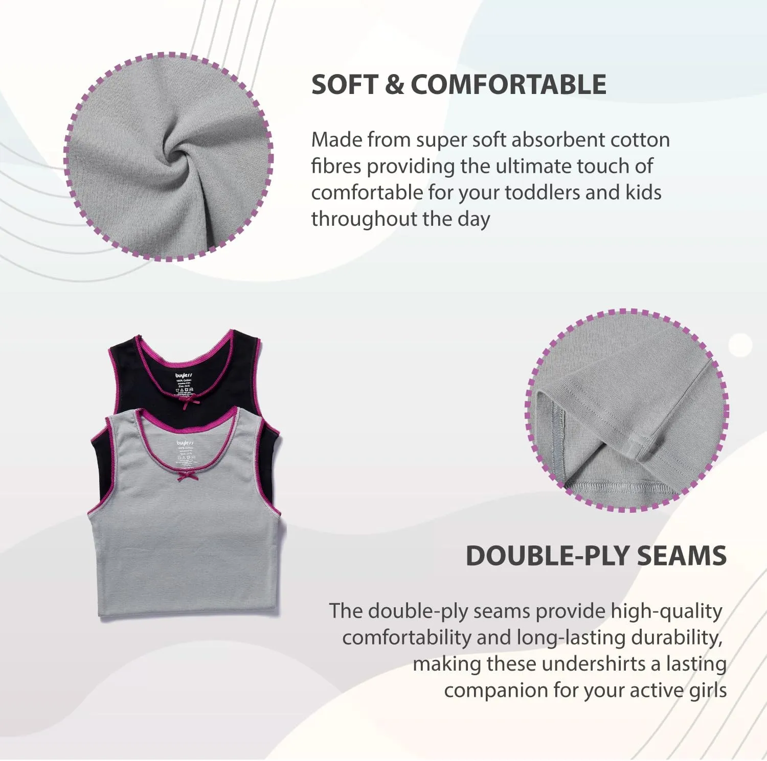 Buyless Fashion Girls Tank Top - Sleeveless Cami Tanks Cotton Undershirts for Dance Gymnastics, Kids & Toddler Size (12 Pack)