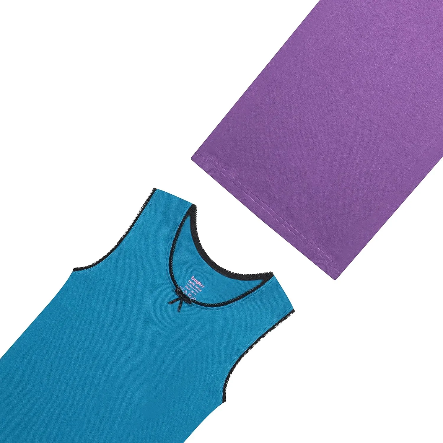 Buyless Fashion Girls Tank Top - Sleeveless Cami Tanks Cotton Undershirts for Dance Gymnastics, Kids & Toddler Size (12 Pack)