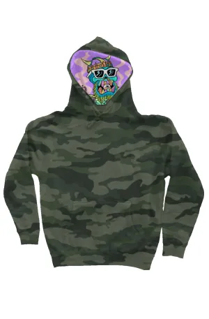 Camo Independent Heavyweight Hoodie feat. Toxic Skulls Club #9111