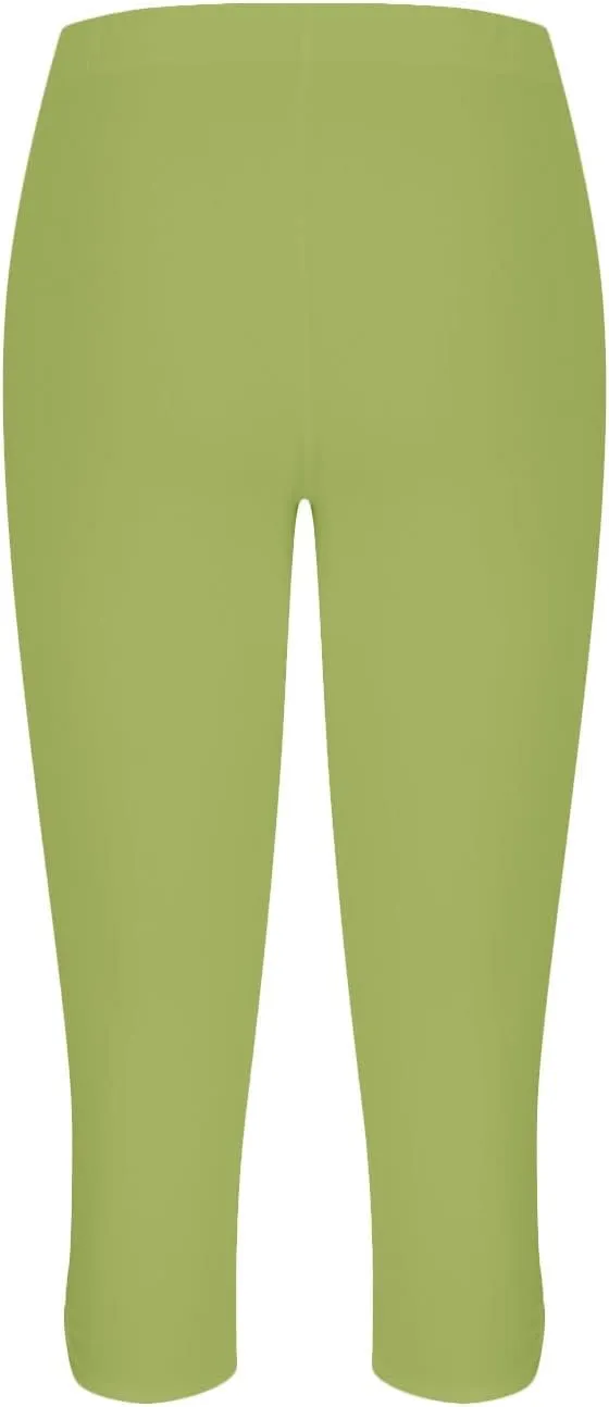 Capri Leggings for Women High Waist Stretch Workout Bottom Cropped Trousers Side Hollow Out Hem Slimming Yoga Pants