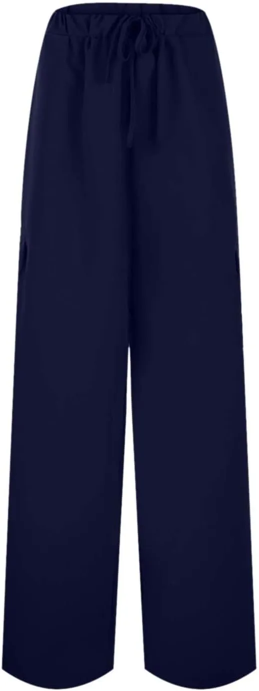 Casual Pants for Women Summer Wide Leg Pants with Pockets High Waist Loose Trousers Business Work Cargo Trousers