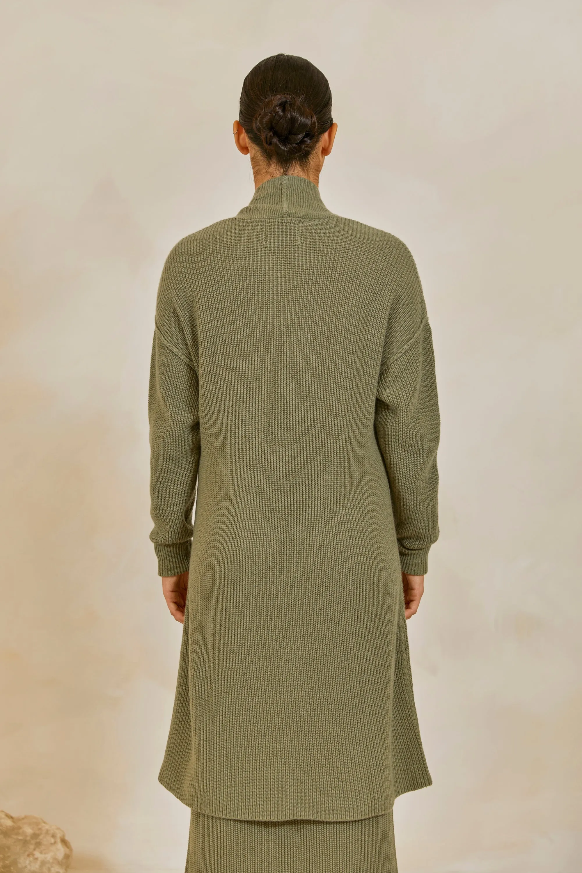 Chunky Knit  Cardigan - Sage