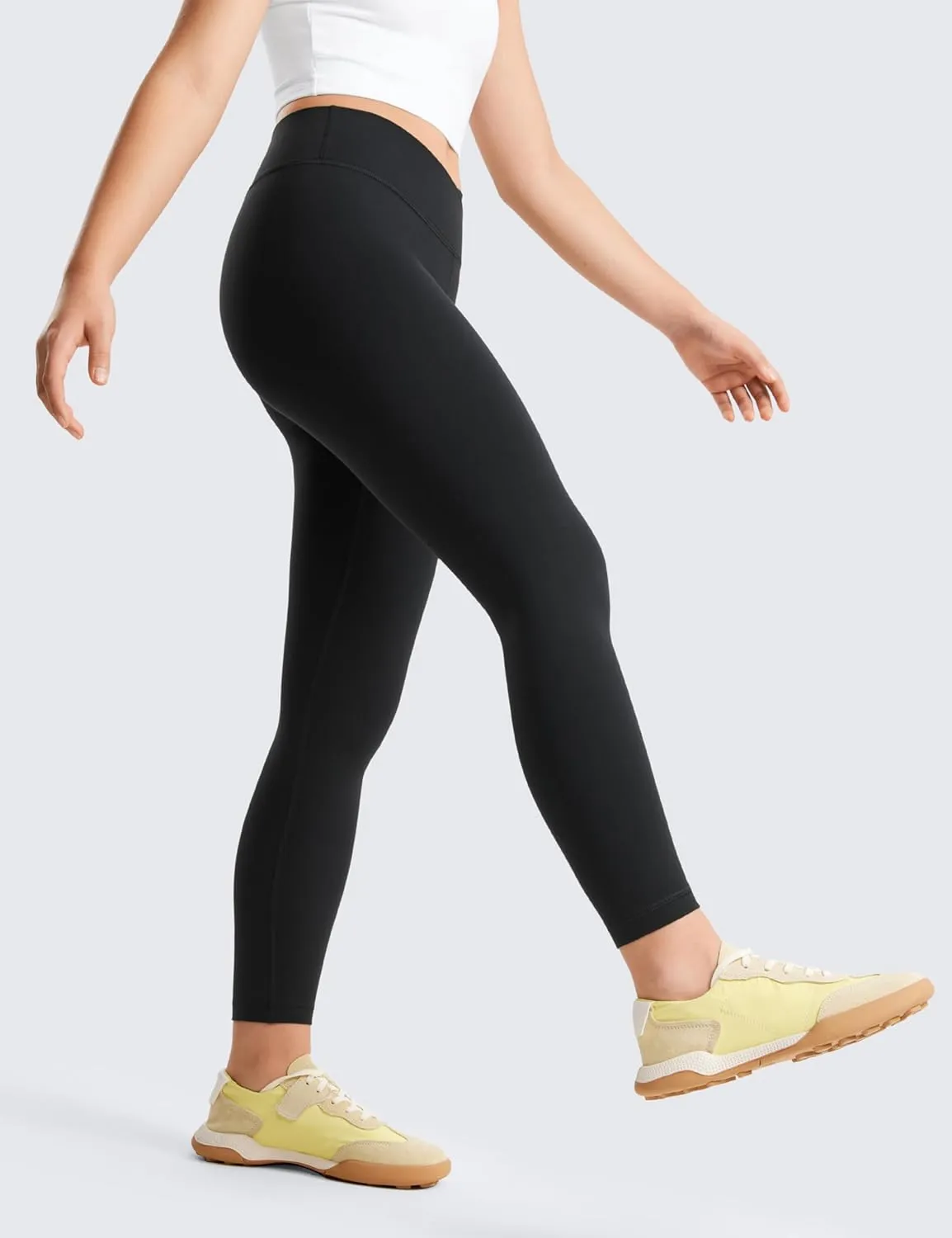 CRZ YOGA Girls Butterluxe Crossover Athletic Leggings - High Waist V Cross Kids Lounge Pants Yoga Active Dance Running Tights