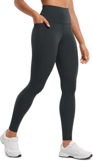 CRZ YOGA Womens Butterluxe Workout Leggings 28 Inches - High Waisted Gym Yoga Pants with Pockets Running Buttery Soft