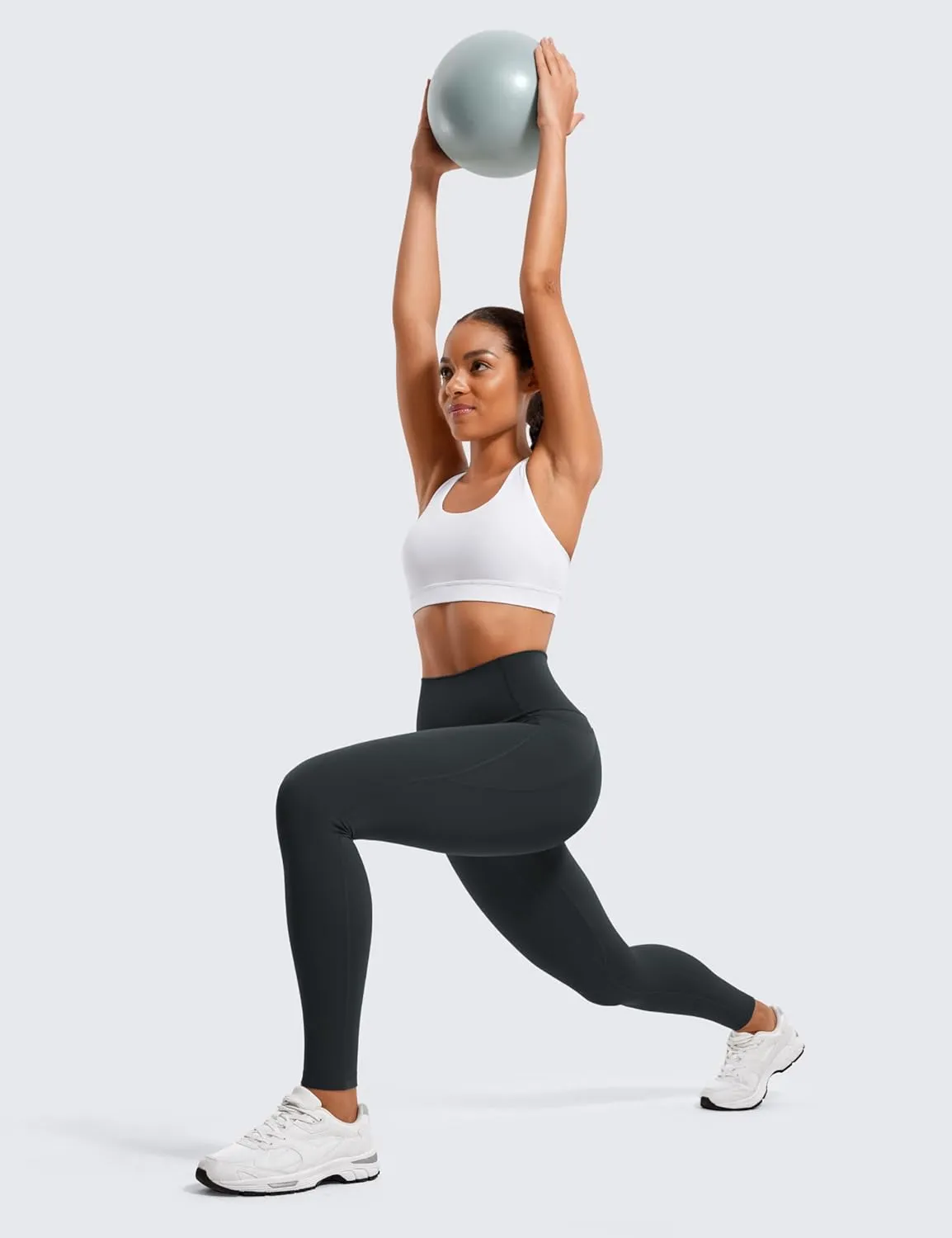 CRZ YOGA Womens Butterluxe Workout Leggings 28 Inches - High Waisted Gym Yoga Pants with Pockets Running Buttery Soft