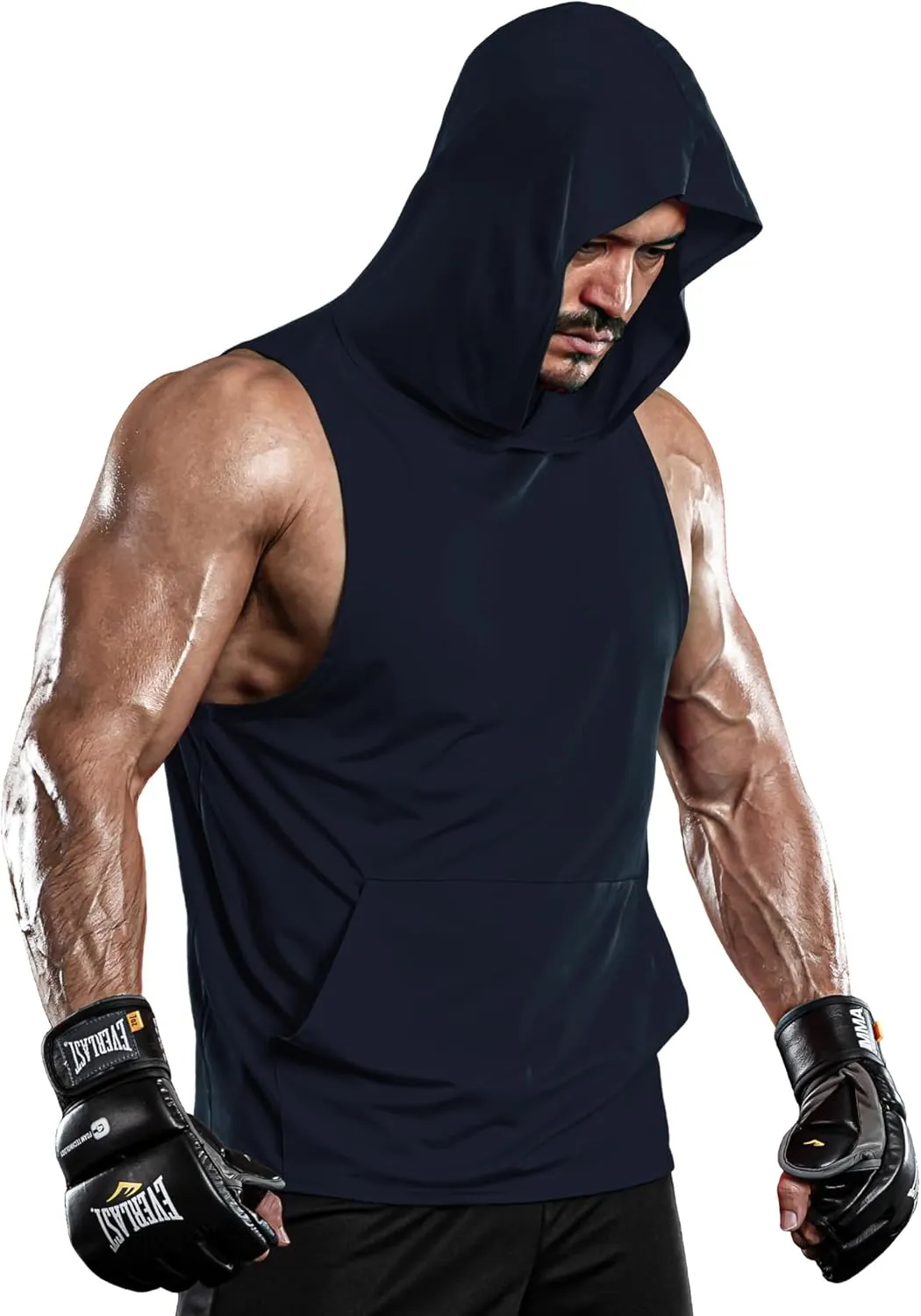 DRSKIN 2 or 1 Pack Men's Hooded Tank Tops Bodybuilding Muscle Cut Off T Shirt Sleeveless Gym Training Hoodies Workout Dry
