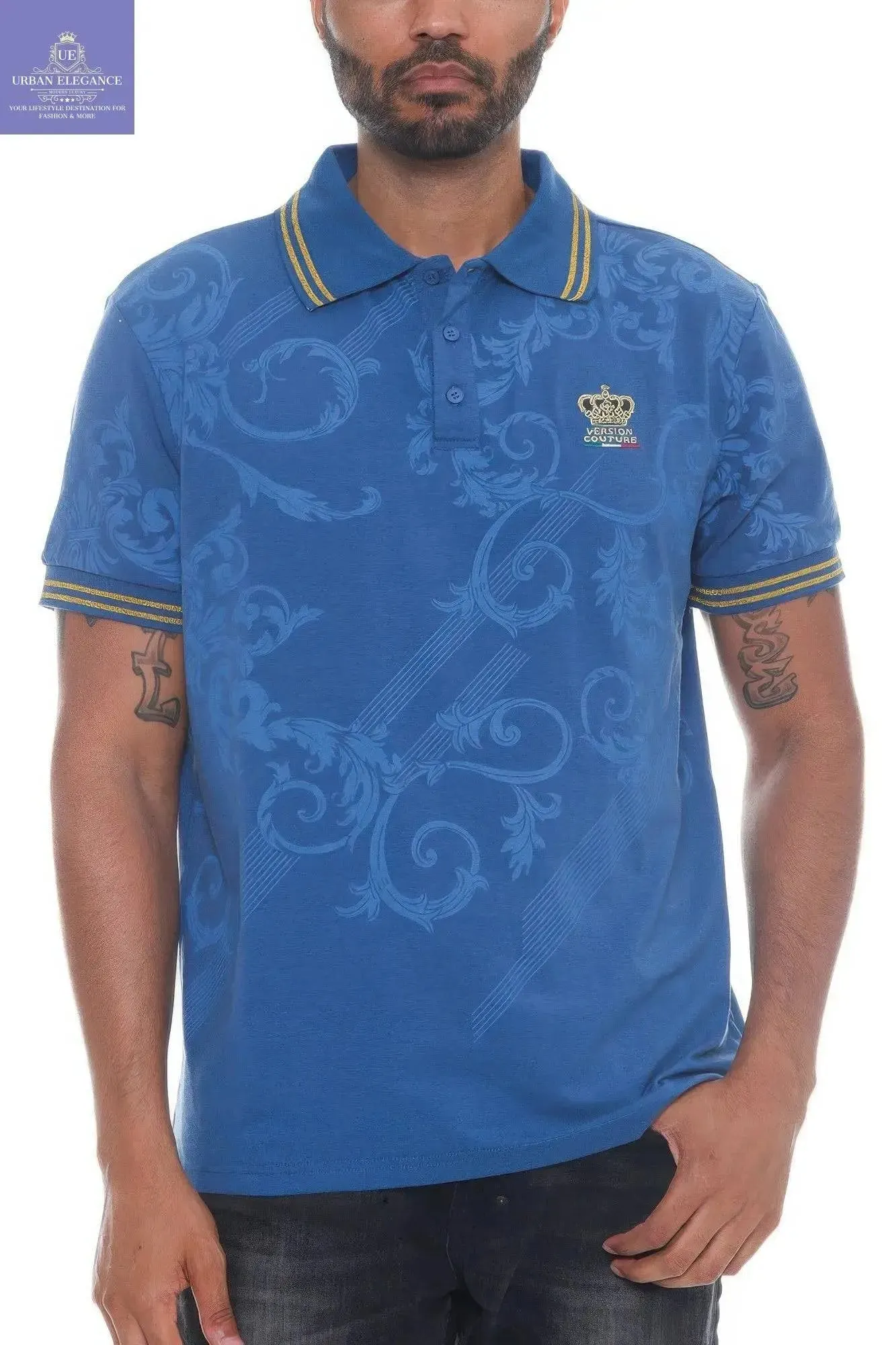 Elegant Italian-Inspired Short Sleeve Polo Shirt