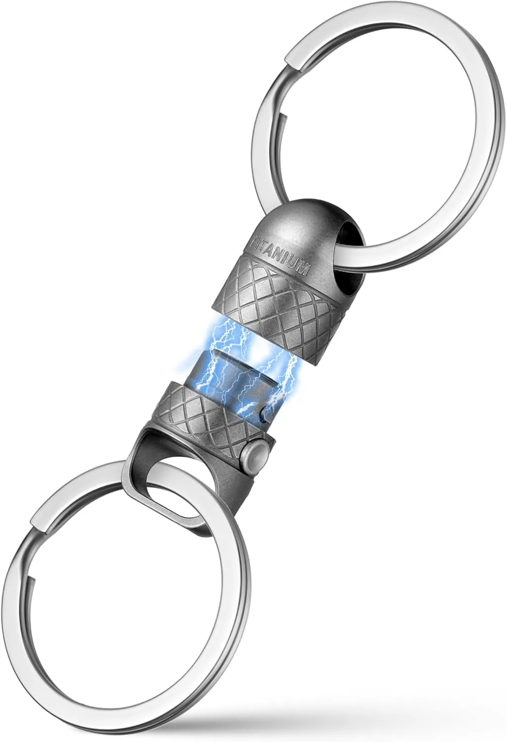 FEGVE Titanium Magnetic Heavy Duty Swivel Quick Release Keychain, 2 Button Lock System/100 LBS