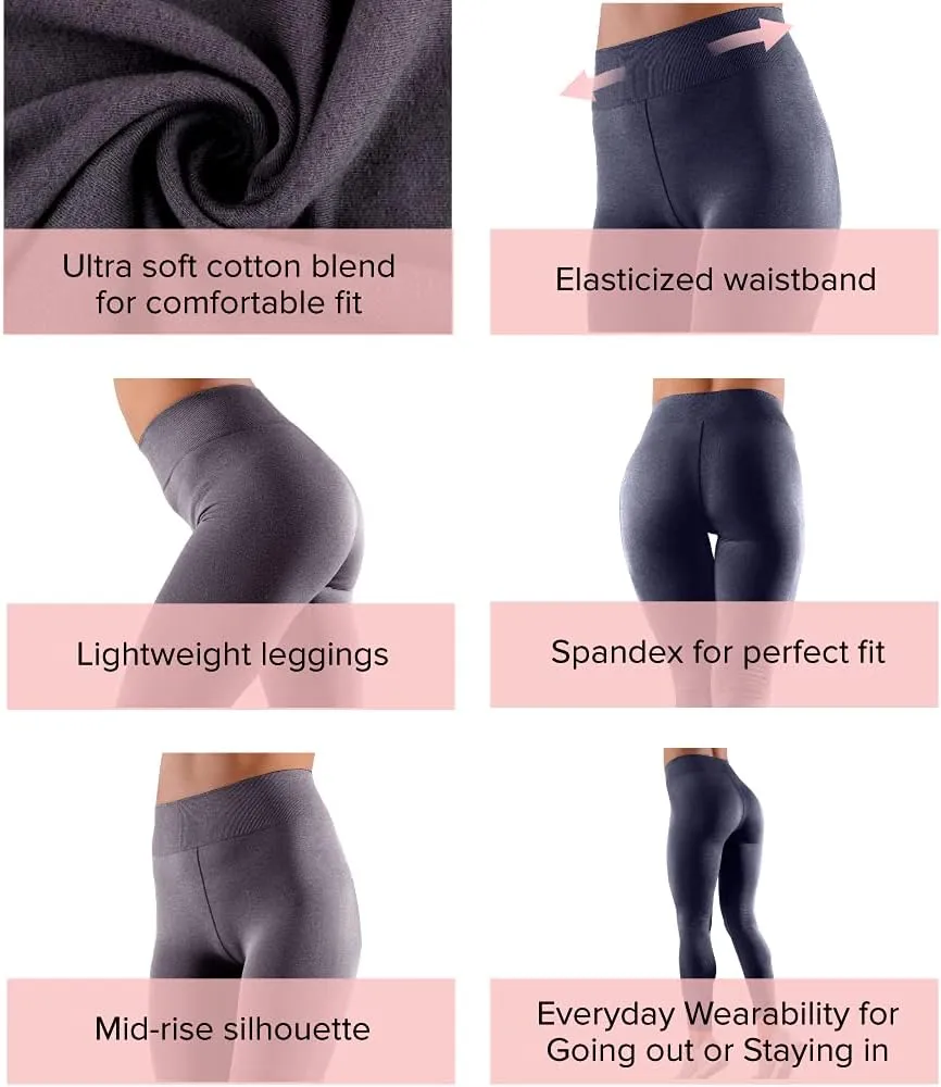 Felina Cotton Modal Leggings - Cotton Leggings for Women - Extra Lightweight