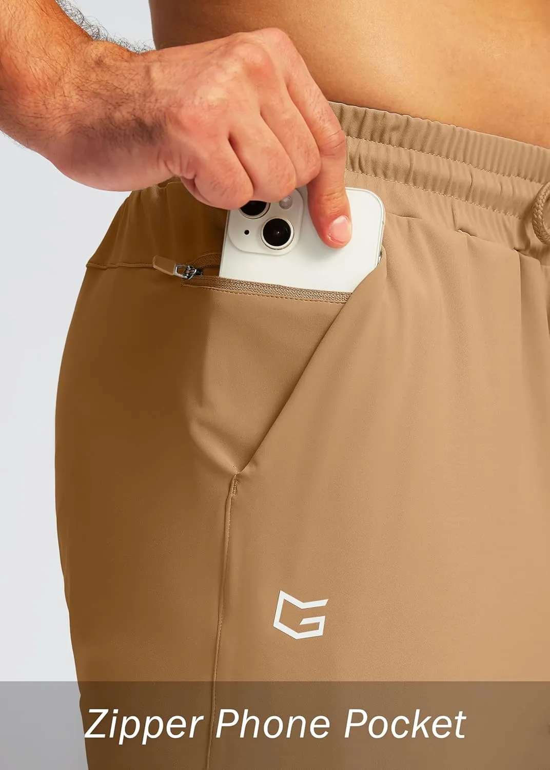 G Gradual Men's Joggers with Zipper Pockets Workout Track Pants Stretch Sweatpants for Men Athletic, Gym, Running