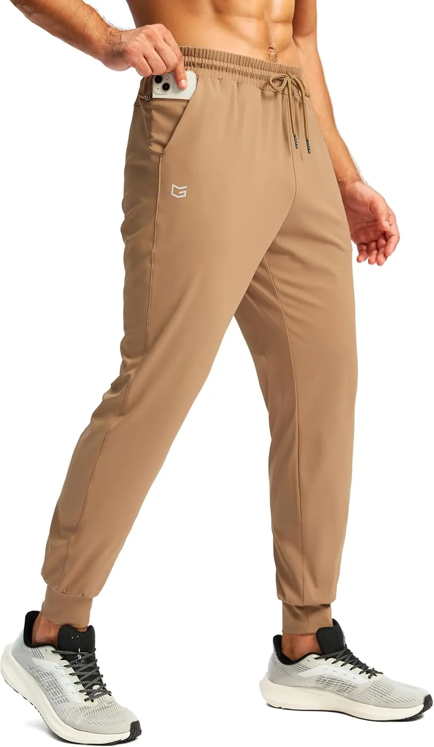 G Gradual Men's Joggers with Zipper Pockets Workout Track Pants Stretch Sweatpants for Men Athletic, Gym, Running