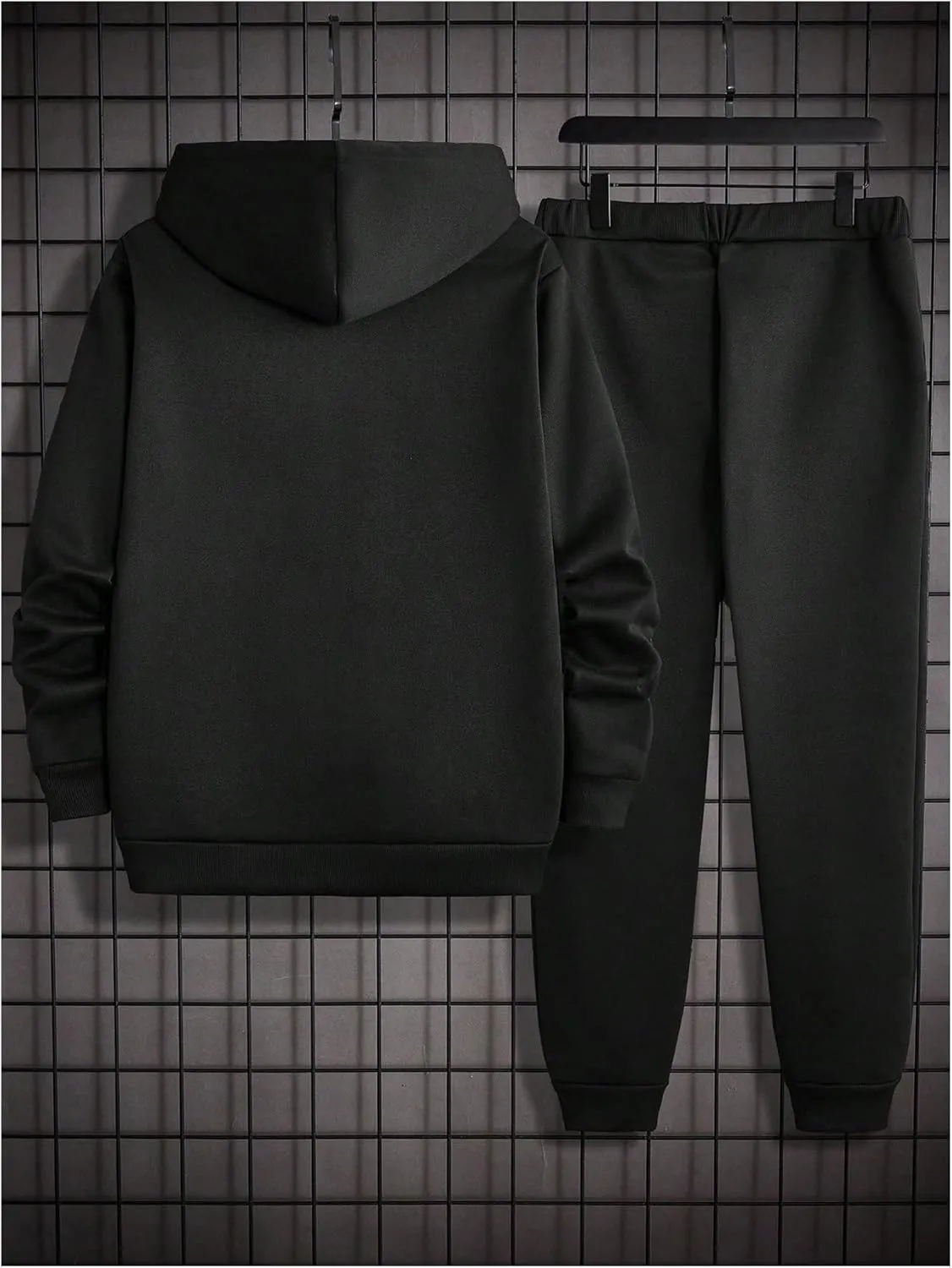 GORGLITTER Men's Two Piece Graphic Sweatsuit Long Sleeve Pullover Hoodie Drawstring Waist Jogger Pants Set
