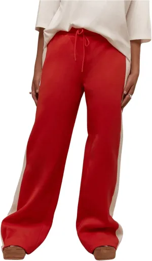 GORGLITTER Women's Low Rise Wide Leg Baggy Sweatpants Elastic Waist Straight Leg Loose Trousers Pants