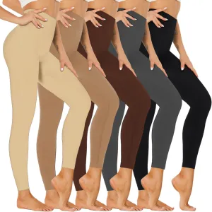 Hi Clasmix 5 Pack Super Soft Leggings for Women Pack-High Waisted Tummy Control Workout Yoga Running Gym Fitness Active Pants