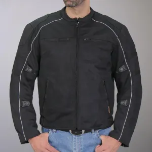Hot Leathers JKM1024 Mens Black All Weather Armored Nylon Jacket with Concealed Carry Pocket