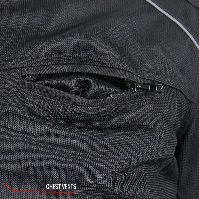 Hot Leathers JKM1024 Mens Black All Weather Armored Nylon Jacket with Concealed Carry Pocket