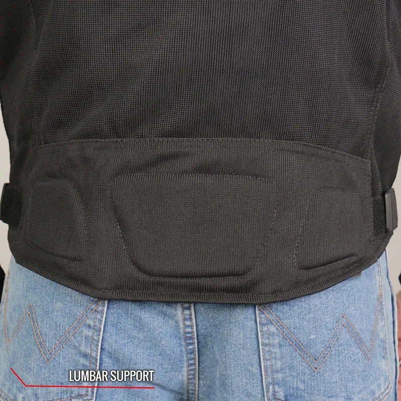 Hot Leathers JKM1024 Mens Black All Weather Armored Nylon Jacket with Concealed Carry Pocket
