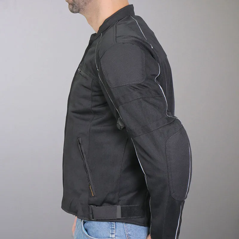 Hot Leathers JKM1024 Mens Black All Weather Armored Nylon Jacket with Concealed Carry Pocket