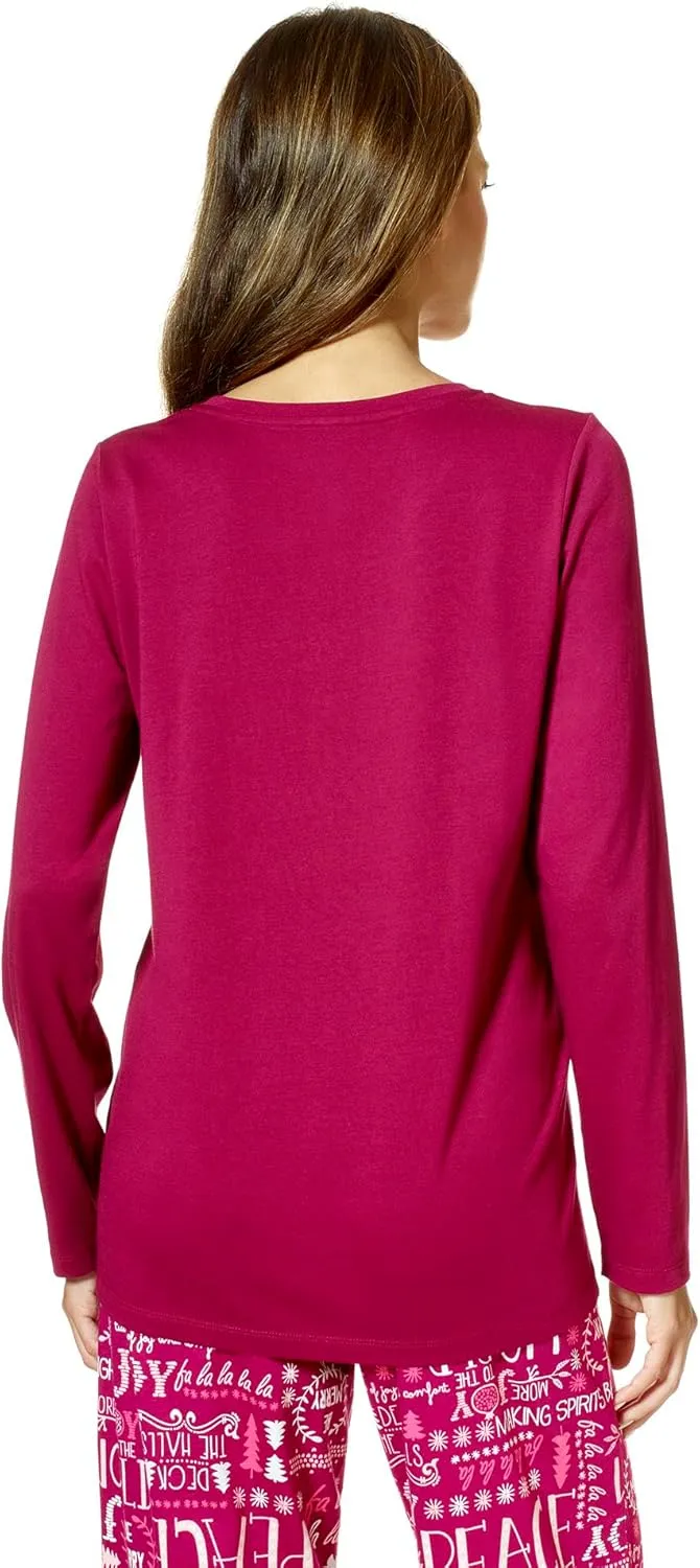 HUE womens Sleep and Lounge Pajama Separates, Christmas and Holiday Collection