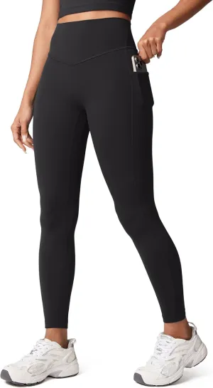 Hugcurve No Front Seam High Waisted Workout Leggings with Pockets for Women Buttery Soft Yoga Pants Gym Tights - 25''